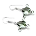 thumbnail image 1 of Green Amethyst Gemstone 925 Sterling Silver Handmade Jewelry Earring Size-1.50, 1 of 2