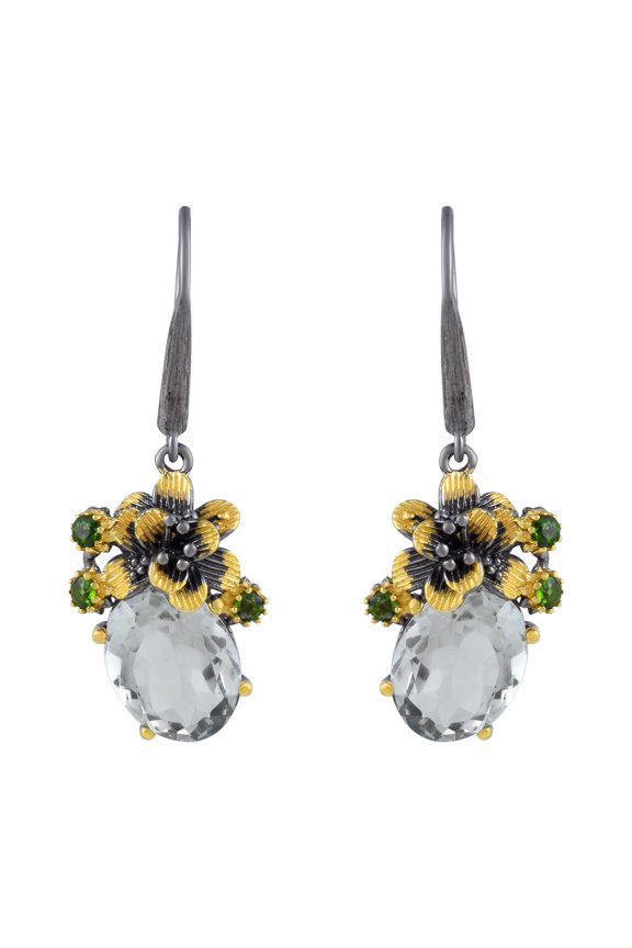 Green Amethyst Gemstone Earring