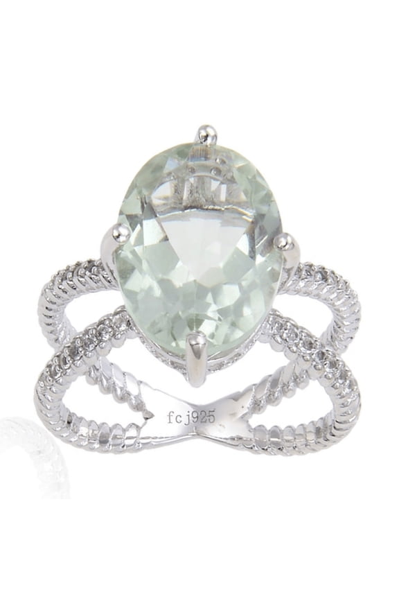 Green Amethyst Oval Cocktail Ring
