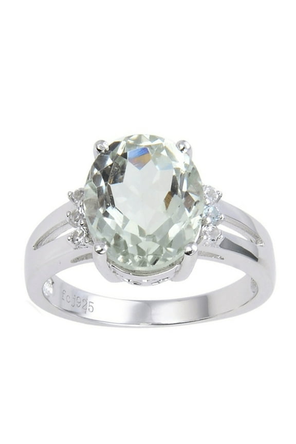 Green Amethyst Oval Ring