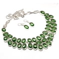 thumbnail image 1 of Green Amethyst Oval Shape Gemstone Fashion Anniversary Gift Jewelry Necklace Set, 1 of 6