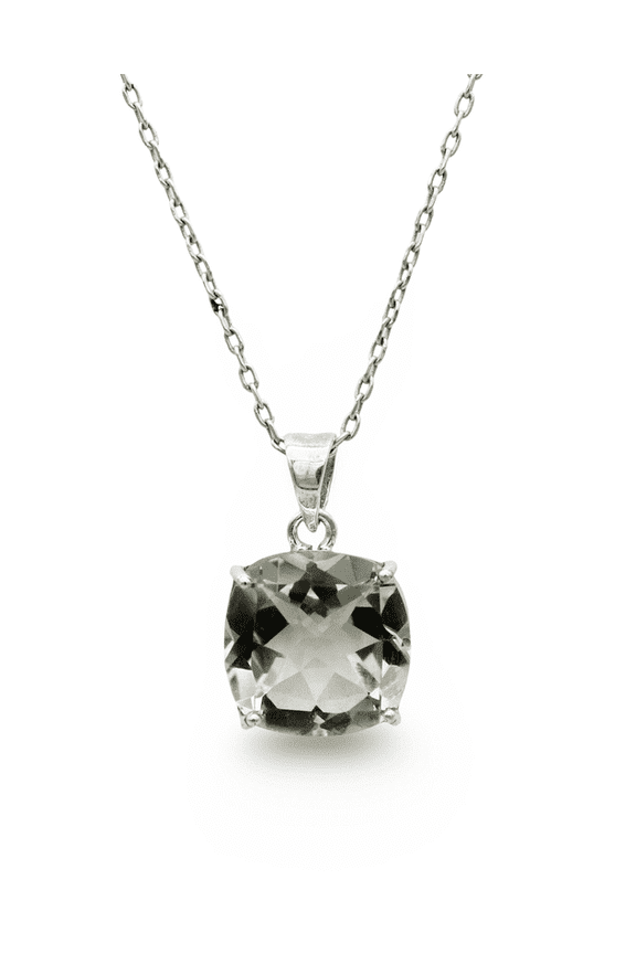 Green Amethyst Pendant 925 Sterling Silver-Prestolite Cushion Cut Pendant-Amethyst Celtic Necklace-February Birthstone Gifts