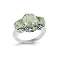 thumbnail image 1 of Green Amethyst Three Stone Ring 4.50 Carat (Ctw) in Sterling Silver, 1 of 5
