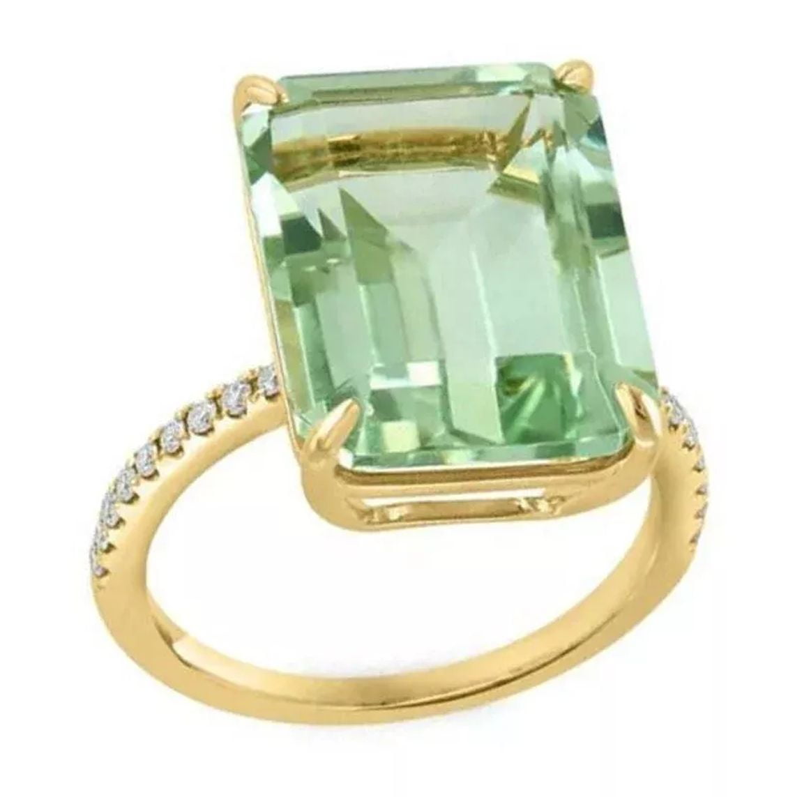Scuba Ring With Green Amethyst