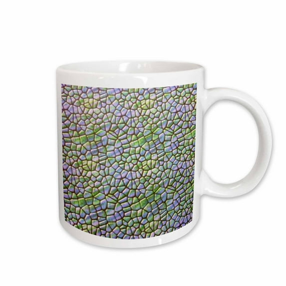 3drose, Green and Blue Mosaic Tile, 15oz Mug