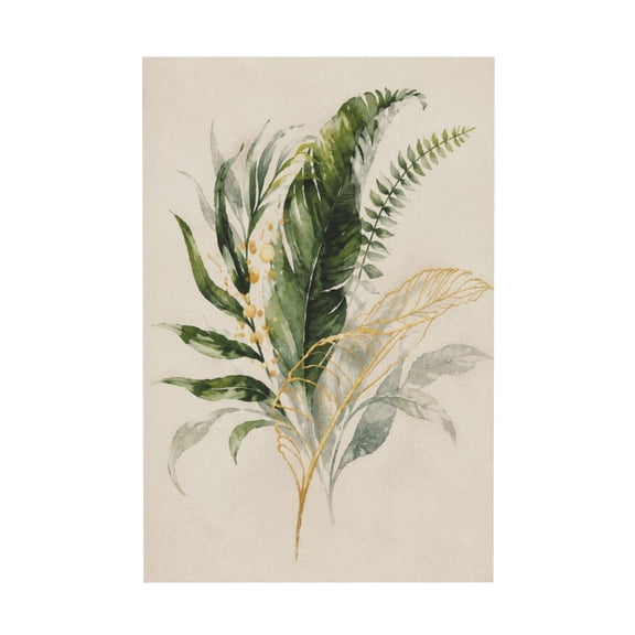 Green And Gold Botanical Nature Pictures Canvas Wall Art Set Of 3 For Bathroom Living Room Bedroom 12*18in