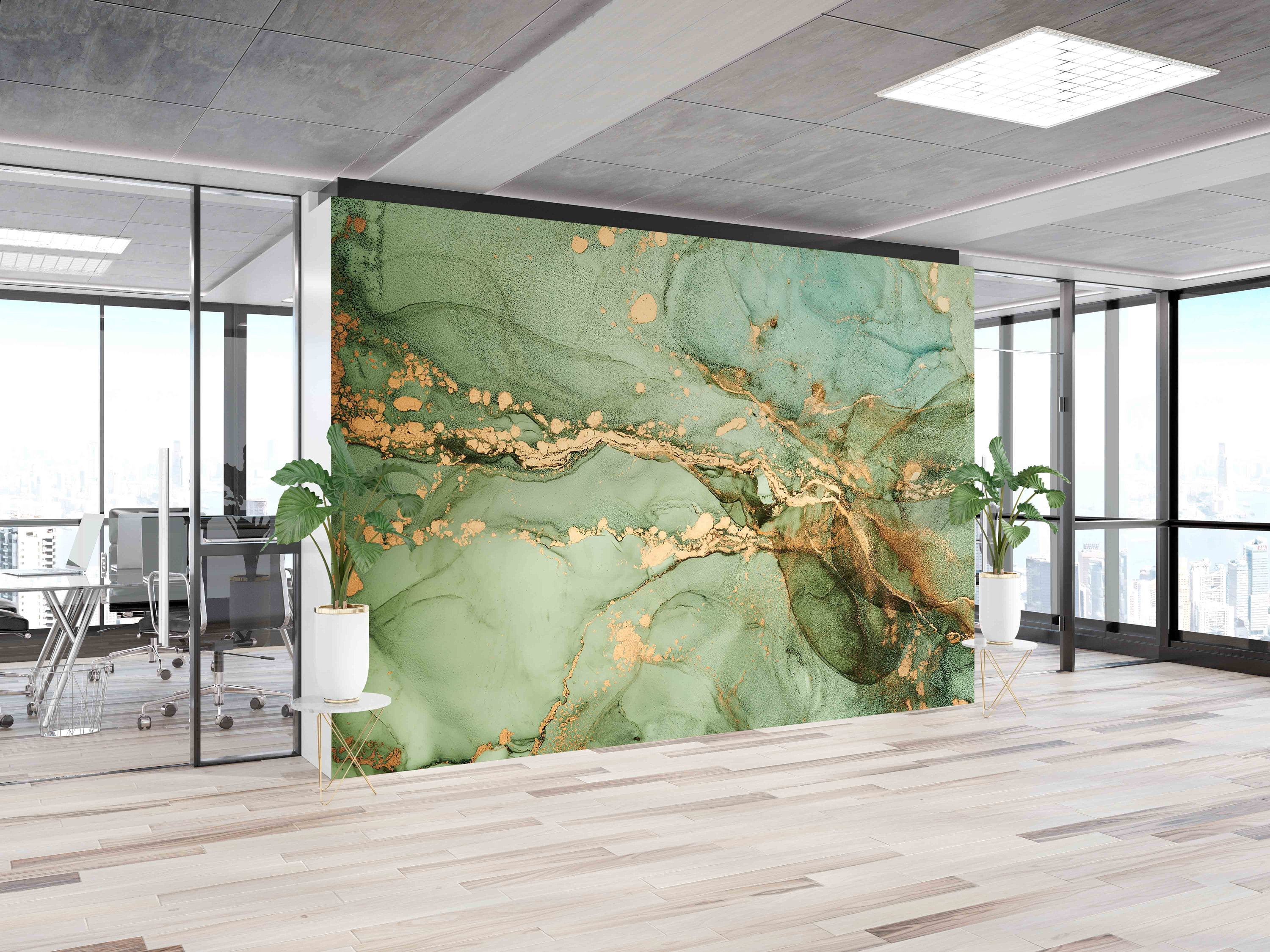 Green And Gold Marble, Modern Wallpaper, Bright Wallpaper, Contemporary ...