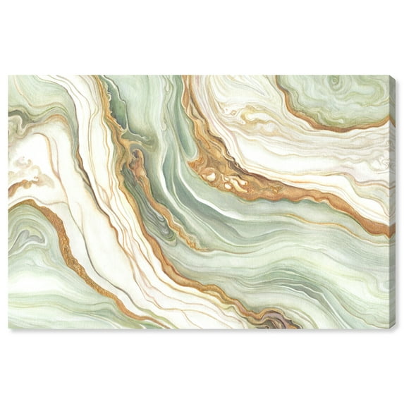 Green And Gold Mineral, Agate & Geode Wall Art Canvas Wall Art by Art Remedy, Gallery Wrapped, 30" x 20"