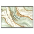 thumbnail image 1 of Green And Gold Mineral, Agate & Geode Wall Art Canvas Wall Art by Art Remedy, White Floater Frame, 31" x 21", 1 of 6