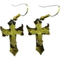 thumbnail image 1 of Green Angel Wing Cross Earrings by Medieval Collectibles, 1 of 1