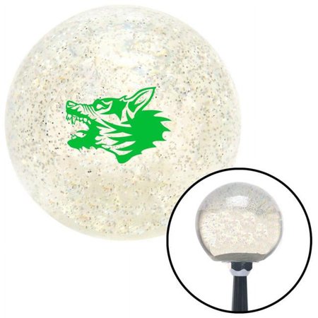 Green Angry Dog Clear Metal Flake Shift Knob with M16 x 1.5 Insert Shifter Auto