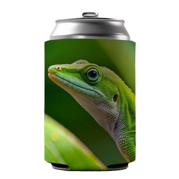 Green Anole Lizard Reptile Drink Beer Soda Insulated Sleeve Holder Can Cooler Hugger