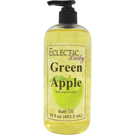 Green Apple Bath Oil - Scented Body Oil - Relaxing & Moisturizing Bathing Oil - Fragrance Body Oil For Dry & Rough Sensitive Skin - 16 oz