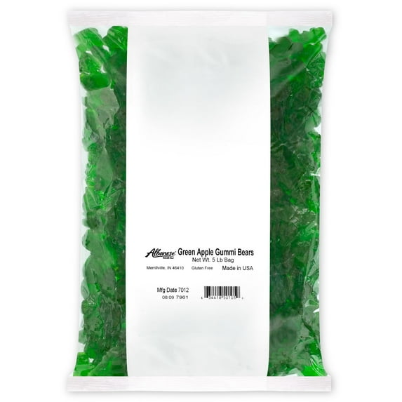 Green Apple Gummi Bears Bulk Candy, 5 Lb