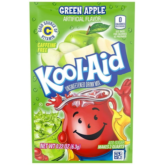 Green Apple Kool Aid Powdered Drink Mix (Pack Of 48) Packaing mayvary