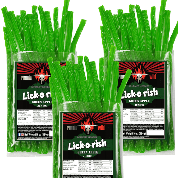 Green Apple Licorice | 3 Pounds Total (Box of 3 bags, 1 pound each)