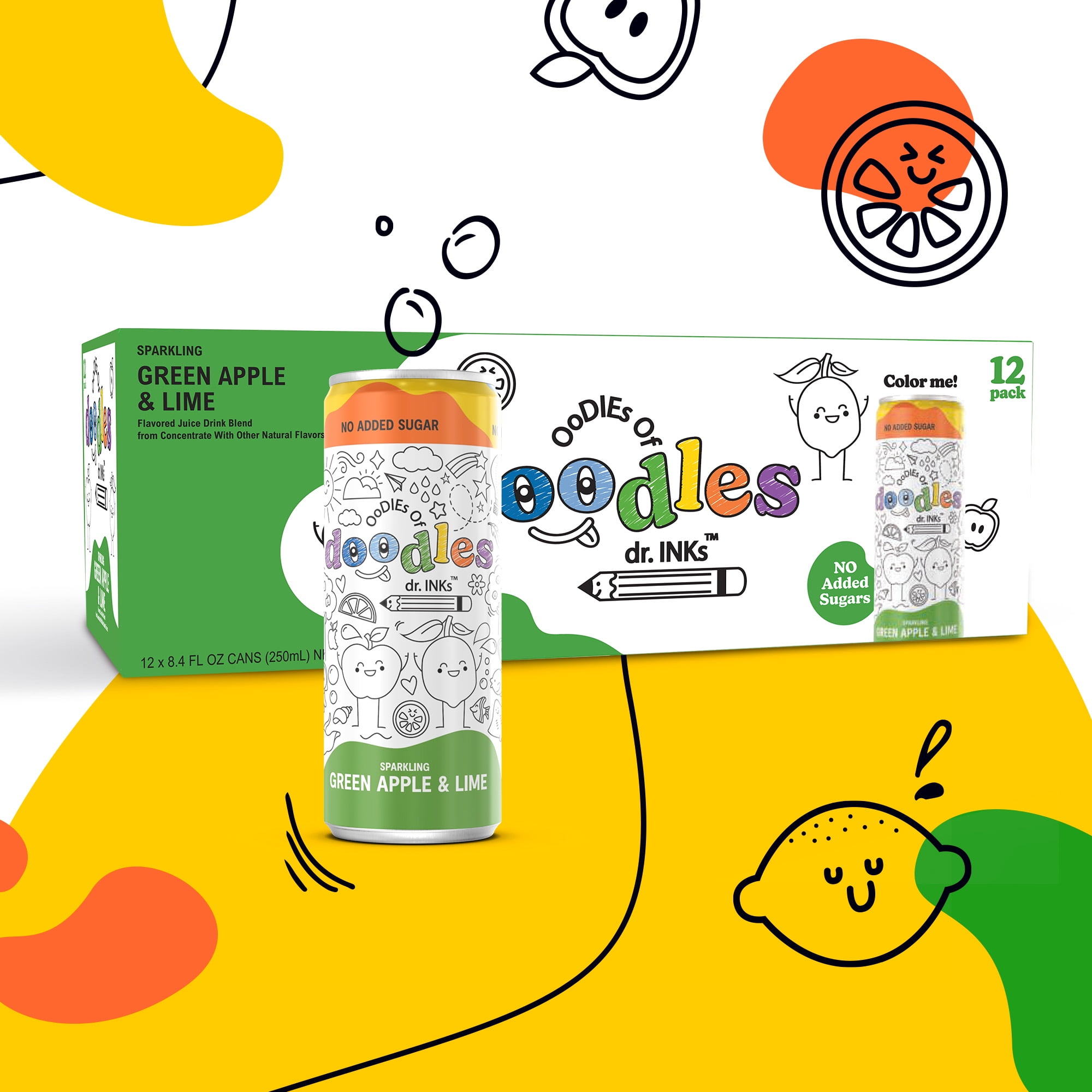Green Apple & Lime Lightly Sparkling-Introducing Oodles of Doodles Soda ...