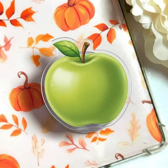 Green Apple Phone Grip Cute Fruit Magnetic & Kickstand Fresh Aesthetic Phone Accessory Gift