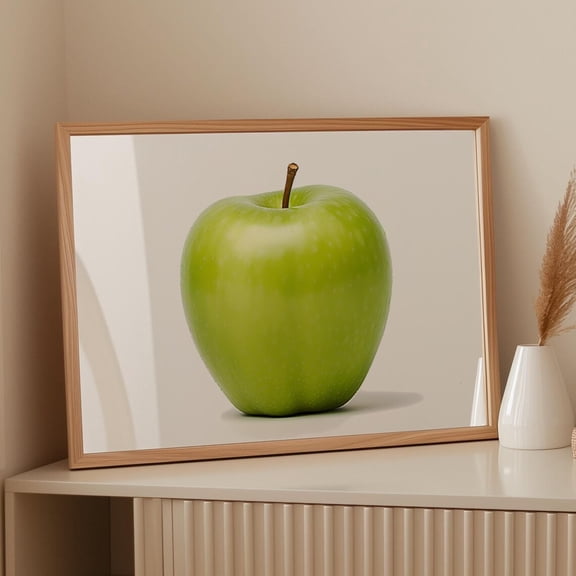 Green Apple Poster - High Quality Fruit Poster With An Apple - Apple Print - Apple Wall Art - Fruit Poster Wall Art, Modern Wall Decor, 24x36 UNFRAMED