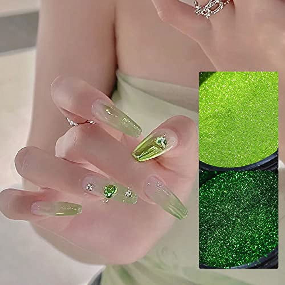 Green Chrome Christmas Press on Nails/christmas Press on Nails/christmas  Nails/fake Nails/press on Nails - Etsy