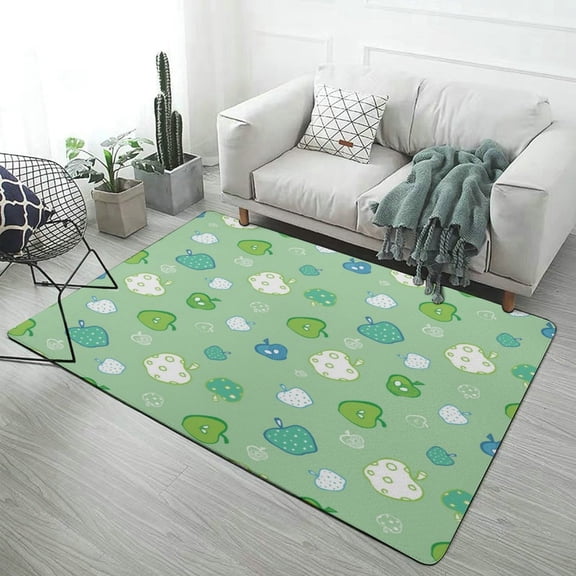 Green Apple Seamless Pattern Design Carpet Rug for Bedroom Living Room Home Sofa Decoration