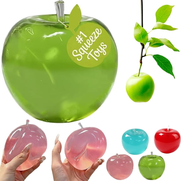 Green Apple Squishy, Squishy Apple, Sticky Fruit Squishies with Transparent Realistic Color