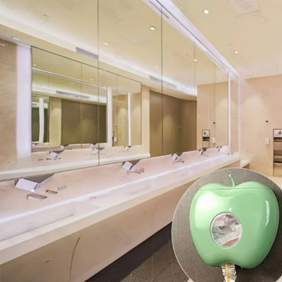 Green Apple Wall-Mounted Plastic Bag Dispenser, Space-Saving Organizer for Kitchen & Bathroom, Elastic Bottom Storage, Durable Plastic Holder, 1 Pack