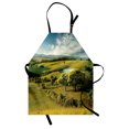 thumbnail image 1 of Green Apron Scenic Scenery Hilly Landscape with Lake and Blue Cloudy Sky Trees Meadow Countryside, Unisex Kitchen Bib Apron with Adjustable Neck for Cooking Baking Gardening, Green Blue, by Ambesonne, 1 of 3