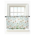 thumbnail image 1 of Green Aqua Coastal Tier Curtains 24 Inch Length,Sheer Curtains for Bedroom Living Room,Nautical Jellyfish Seashells Starfish Rod Pocket Voile Drapes Kitchen Curtains Small Window 27.5"x24" 2 Panels, 1 of 7