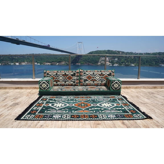 Green Arabic Majlis, Floor Pillows, Modular Sofa, Full Size Futon, Turkish Sofa Set, Couch Bed, Floor Cushions, Sectional Sofa, Convertible Sofa