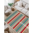 thumbnail image 1 of Green and Area Rug for Bedroom 3x5 Ft Red Colorful Texture Super Soft fuzzy Throw Rug Non-Slip Fluffy Plush Indoor Floor Carpet for Living Room Nursery Home Decor, 1 of 8