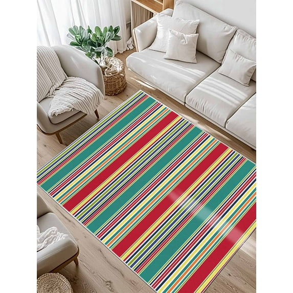 Green and Area Rug for Bedroom 3x5 Ft Red Colorful Texture Super Soft fuzzy Throw Rug Non-Slip Fluffy Plush Indoor Floor Carpet for Living Room Nursery Home Decor