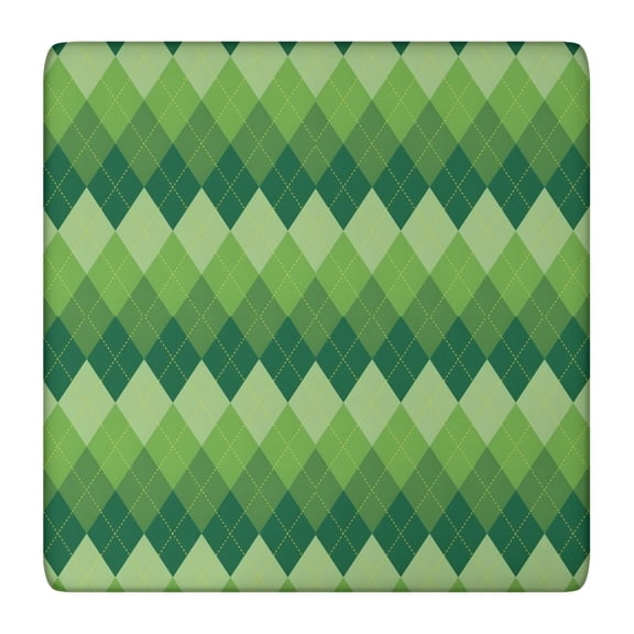 Green Argyle Pattern Square Fitted Tablecloth with Elastic Edge,Square Table Cover,Washable Elastic Table Cover for Home Kitchen Party Decor 36"x36"