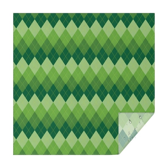 Green Argyle Pattern Square Tablecloth,Waterproof Square Table Cover,Wipeable Spillproof Washable Table Cover for Home Kitchen Party Decor 60"x60"(152x152cm)