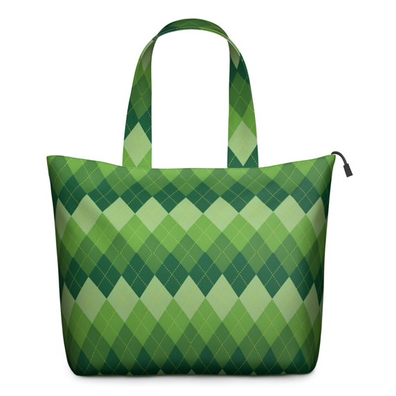 Green Argyle Pattern Travel Tote Bags for Women Carry On,Large Weekender Bags for Women Travel,Multi Functional Duffle Bag for Work,Shopping,Sports