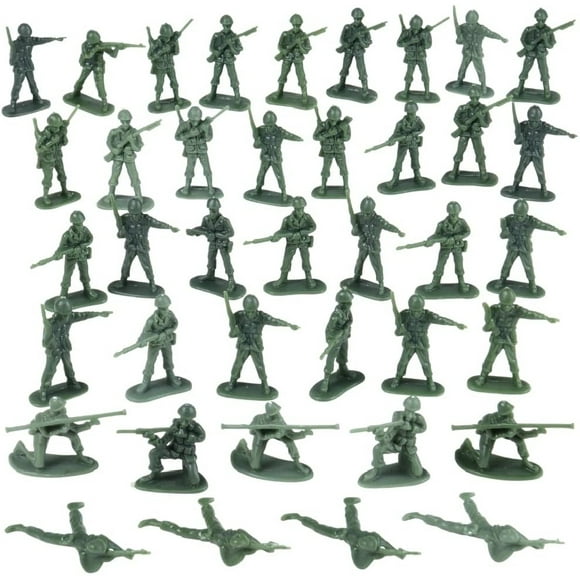 Green Army Men Toy Soldiers Set, 36-Piece Military Action Figures, Durable Plastic Construction, Collectible & Display Model, Ideal for Military Enthusiasts & Party Favors
