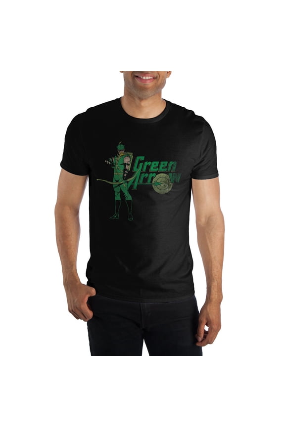 Green Arrow DC Comics Men's Black T-Shirt Tee Shirt-XX-Large