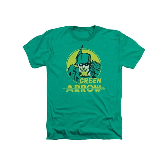 Green Arrow DC Comics Superhero Retro Comic Circle Adult Heather T-Shirt Tee