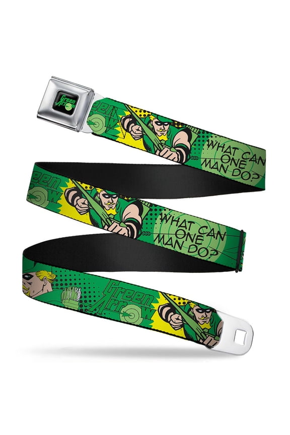 Logo Full Color Black Green Arrow Poses What Can One Man Do? Seatbelt Belt Standard