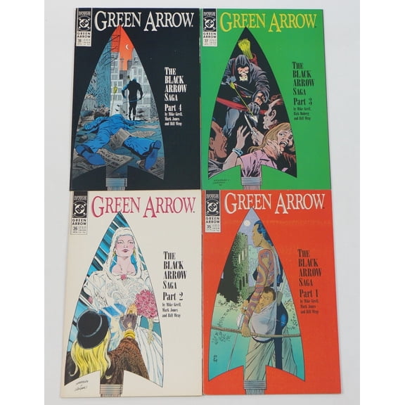 Green Arrow: The Black Arrow Saga #1-4 VF/NM complete story (#35-38) ; DC