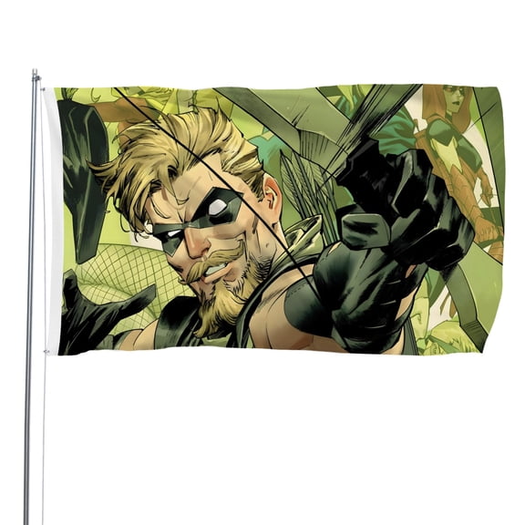 Green Arrow-themed Printed Flag Perfect gift for fans, friends, and family members, and suitable for indoor and outdoor activities, party decorations.16"x24" (40cm60cm)