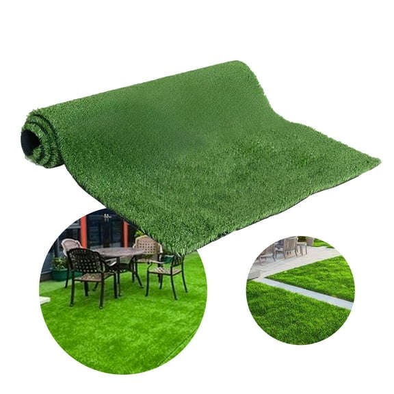 Green Artificial Grass Turf - 3FTX32FT (96 Square FT) Indoor Outdoor Synthetic Lawn Mat, Low Pile 0.6 Inch for Garden, Balcony, Pets & Landscaping