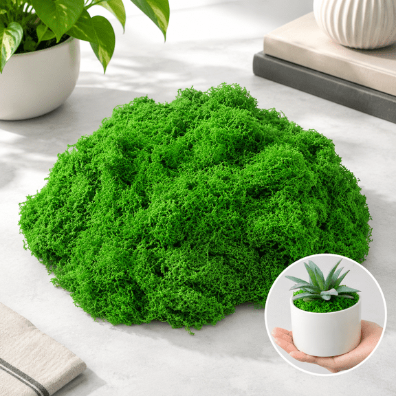 Green Artificial Moss for Crafts, 43.32oz Soft Durable Nylon Material