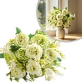 thumbnail image 1 of Green Artificial Peony Bouquet Lifelike No Fade Flowers for Wedding Table Centerpiece Decor, by Bradem, 1 of 8