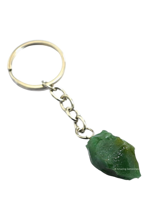 Green Aventurine Crystal Car Key Holder, Raw Crystal Keychain