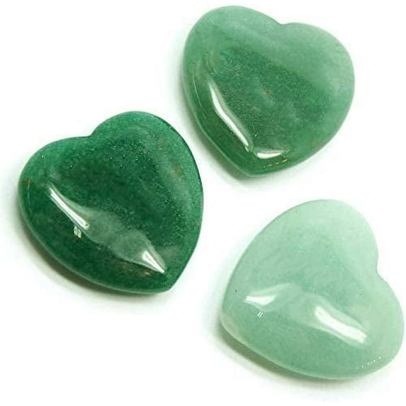 Green Aventurine Heart Shape Crystal - Balances, Protects Mental Well-Being, Spirit Stone, Jewelry, Home Decoration Gemstone, 1 Inch Size, 1 Piece