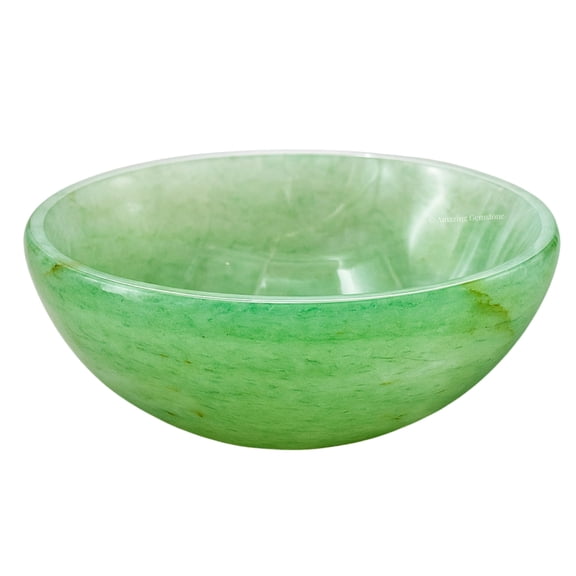 Green Aventurine (Light) Crystal Bowl 3" Inch Gemstone Bowl for Altar Offering Bowl