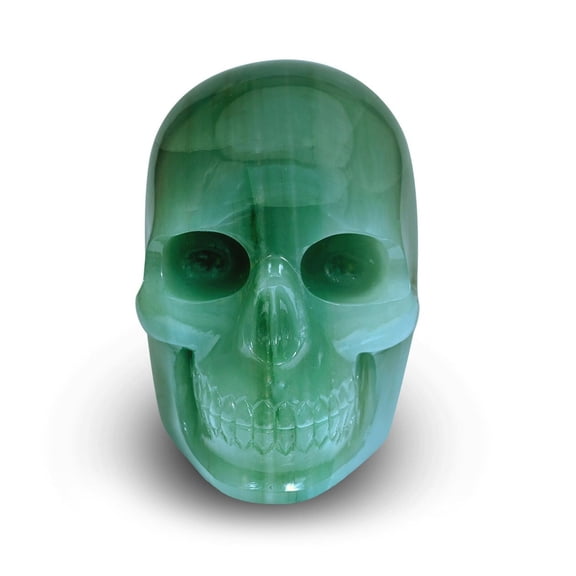 Green Aventurine Skull, Heart-Centered Energy Skull, Gemstone Skull, Unique Skull Statue, Abundance Home Decor, 2.1kg