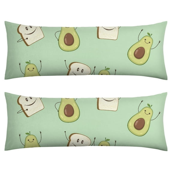 Green Avocado Body Pillow Cover 20x54 - Aesthetic Fresh Fruit Design Long Pillow Case with Hidden Zipper, Cozy Stretchy Machine Washable Pillow Slipcover for Adults & Home Decor
