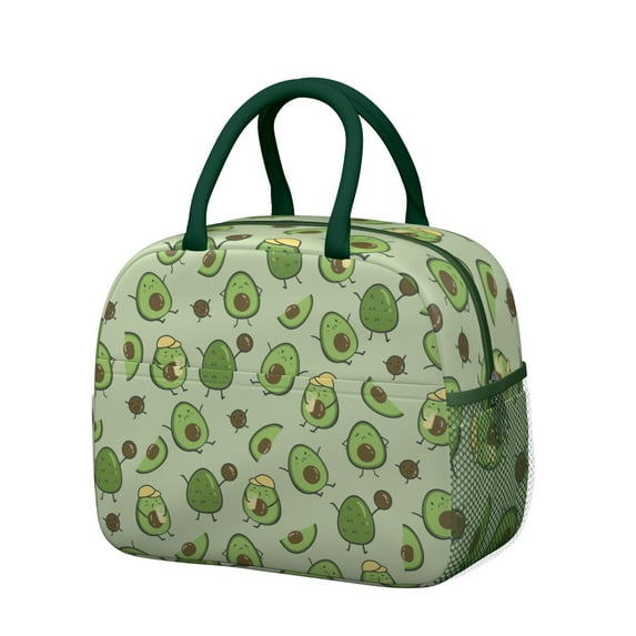 Green Avocado Insulated Lunch Bag – Reusable Thermal Cooler Tote for Avocado Lovers, Students, and Moms